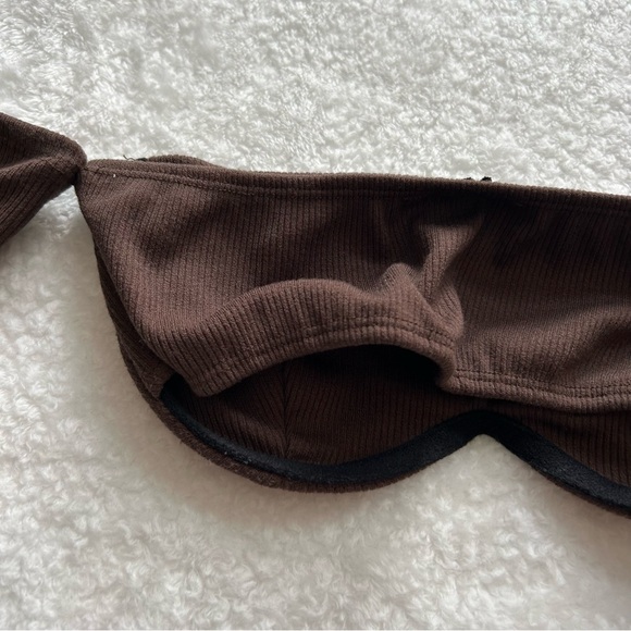 Princess Polly Becca Long Sleeve Crop Top Brown - Picture 5 of 7